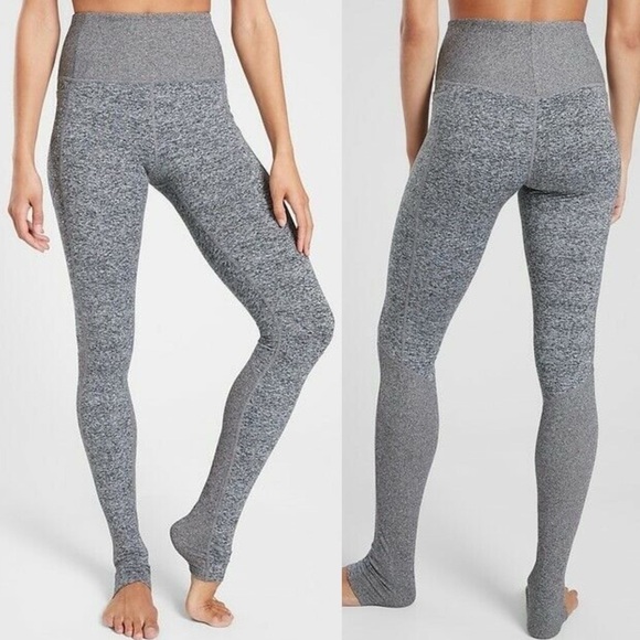 Athleta Exhale Heel Tight Stash Pocket Heather Black‎ Size Small - Picture 1 of 12